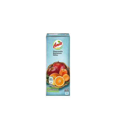 Amita πορτοκάλι, βερύκοκο & μήλο 250ml